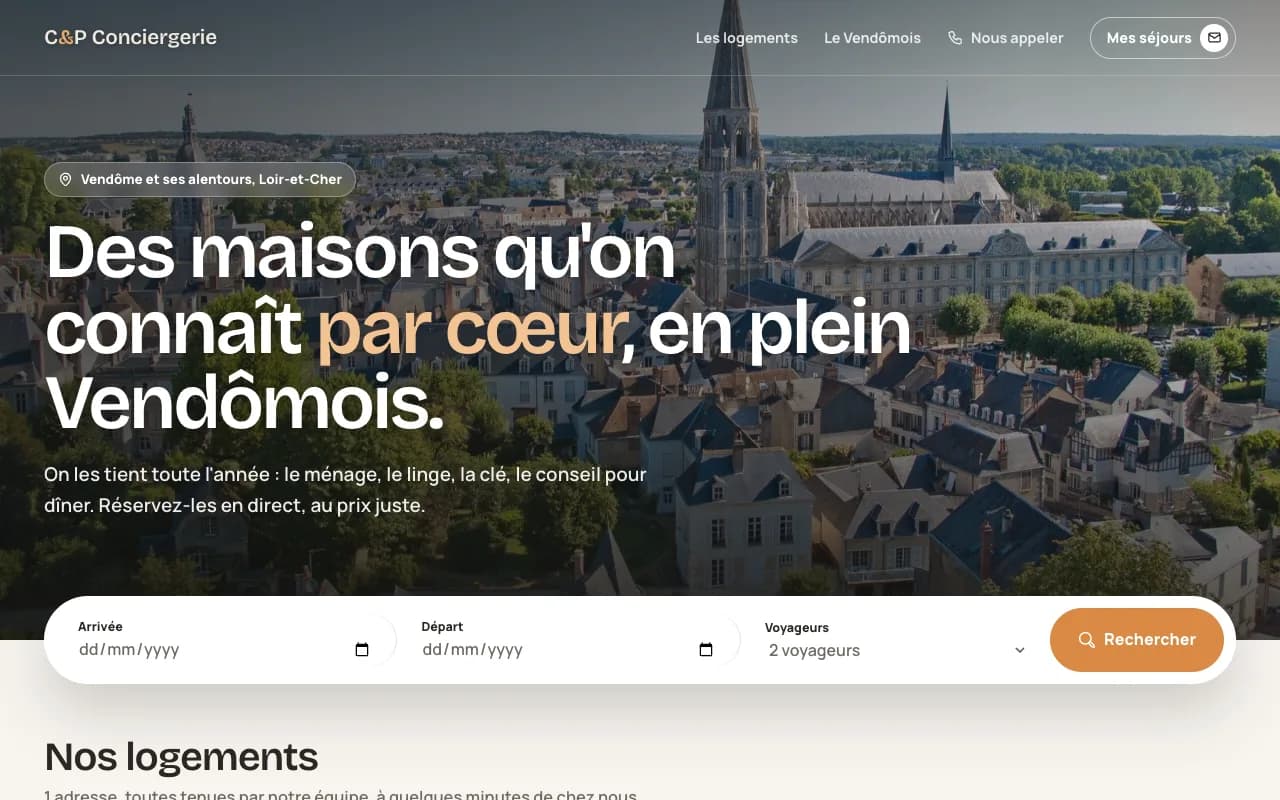 C&P Conciergerie's online booking site