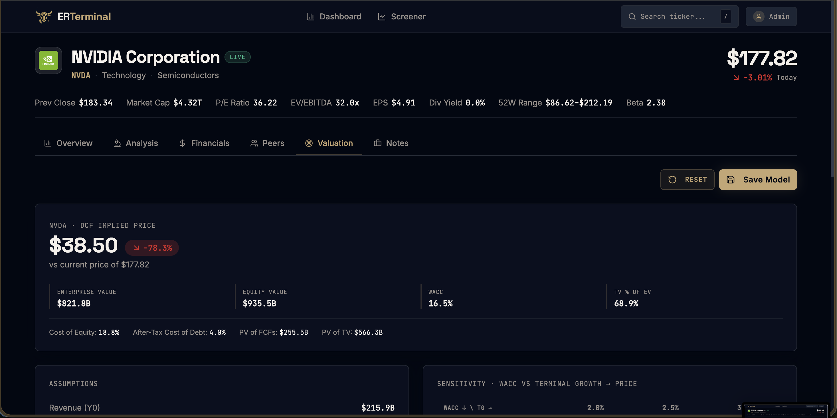 ER Terminal Mobile View
